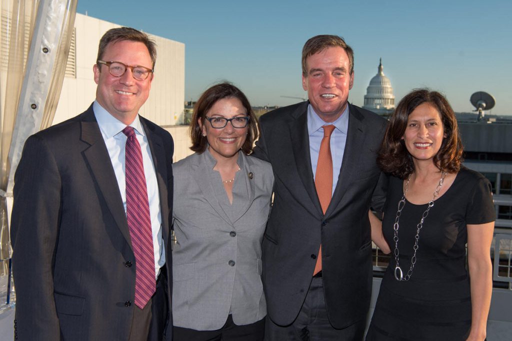 From left to right: BSA Vice President of Legislative Strategy Craig Albright, Congresswoman Suzan DelBene, Senator Mark Warner, and BSA President and CEO Victoria Espinel.