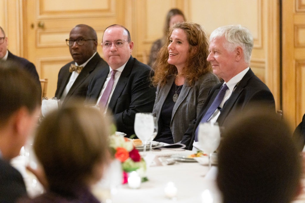 Alonzo Fulgham (Palladium Group), Kevin Richards (SAP), Jennifer Bachus (PDAS for the Bureau of Cyberspace and Digital Policy), and Joseph Dunne (Director of the European Parliament Liaison Office).